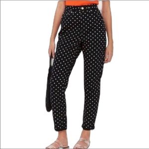 TopShop polka dot Moto Mom Jeans